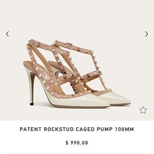 Valentino Ivory / poudre Patent rockstud caged pump ✨✨